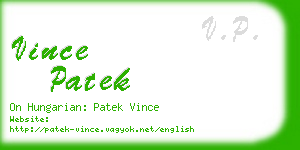 vince patek business card